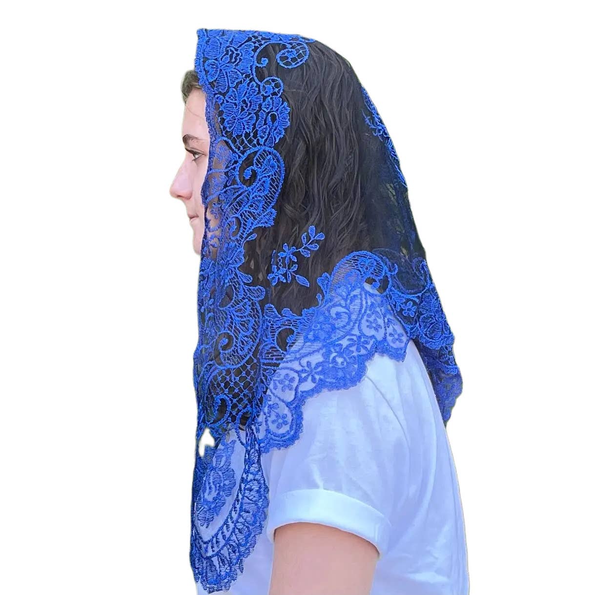 Oremus Mercy - Wholesale Veil - Women's - Veil ~ Ave Maria (B) - BLUE 1