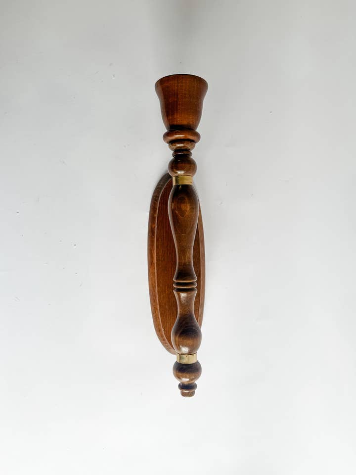 Vintage Turned Wood Wall Sconce Candle Holder – Farmhouse Co for wholesale by Heirloom & Honey