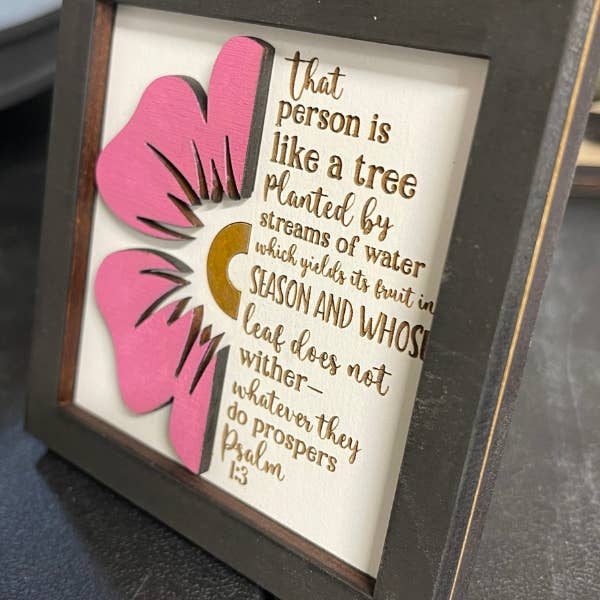 Bible Verse Art - That person is like a tree - Psalm 1:3 for wholesale by Plums & Roses