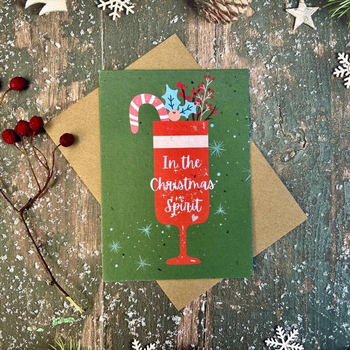 Plantable Seed Christmas Cards, Illustrated Christmas Card for wholesale by Erika's Whimsical Art