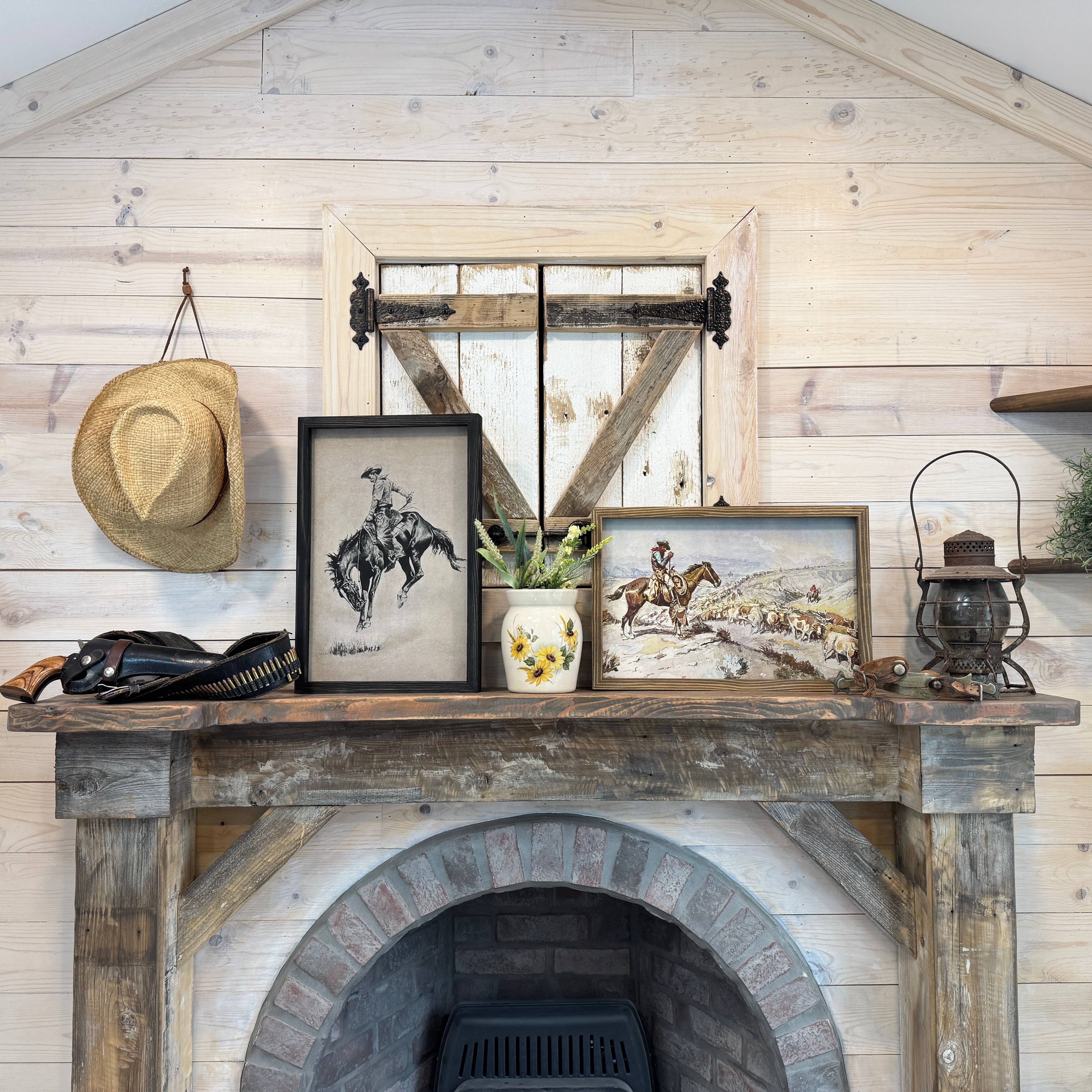 Hangout Home – Großhandel Kunstdruck – Ride 'Em Cowboy – Western-Leinwandbild mit Holzrahmen2