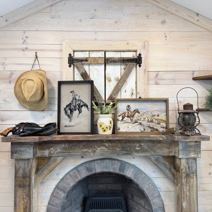 Hangout Home - Wholesale Art Print - Ride 'Em Cowboy - Cowboy Canvas Art - Wood Framed Wall Art6