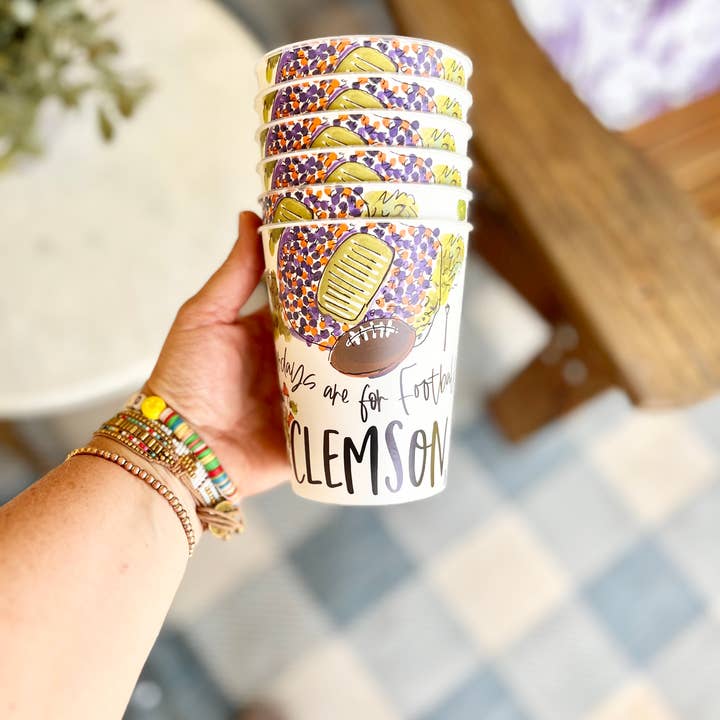 Happy By Rachel, LLC - Wholesale Disposable Cup - Clemson, SC Reusable Party Cups collegiate, gift ideas