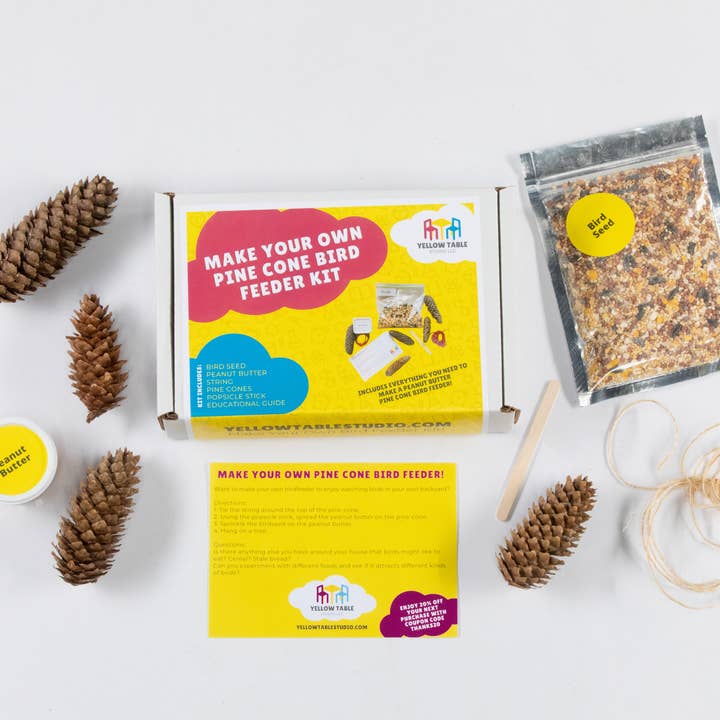Yellow Table Studio LLC – wholesale DIY craft kit – Child – DIY Pine Cone Peanut Butter Bird Feeder