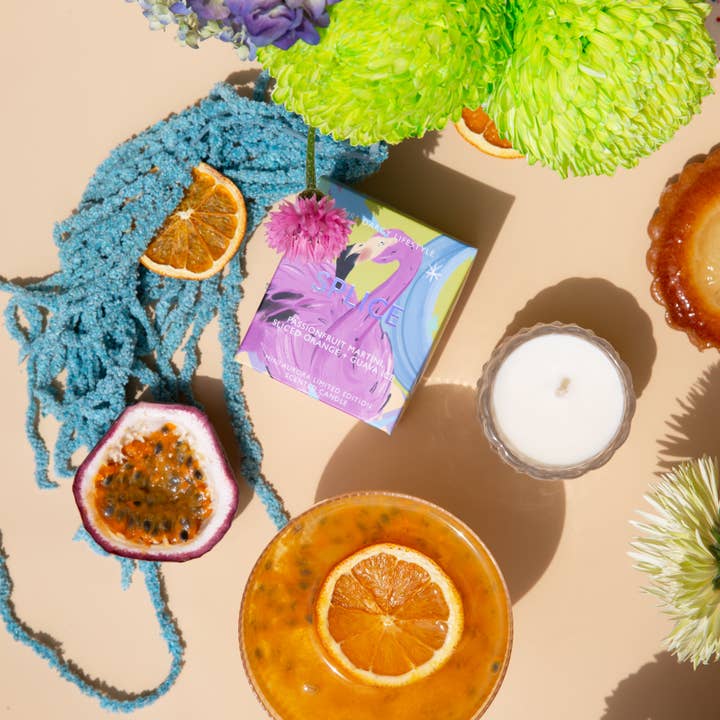 Mrs Darcy - Wholesale Jar/filled candle - Aurora Mini Candle - Splice - Passionfruit Martini, Sliced Orange + Guava Ice