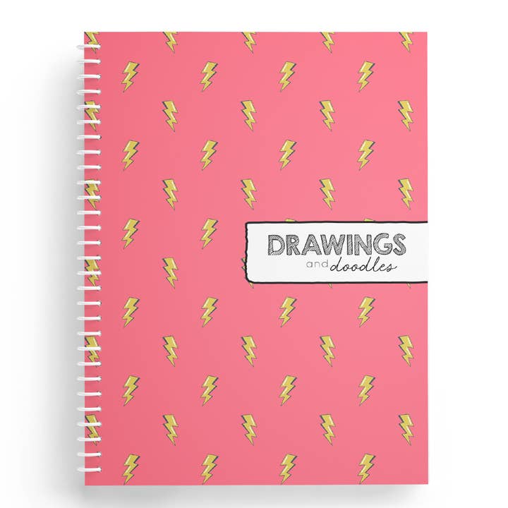 Bolts Print Sketchbook | 8.5 x 11 Size | 50 Blank Pages for wholesale by Two Giggles