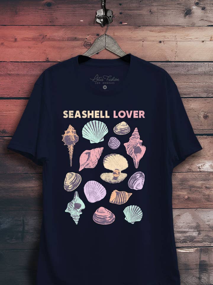 Top mit Motiv „Seashell Lover“ für den Großhandel von Lotus Fashion Collection