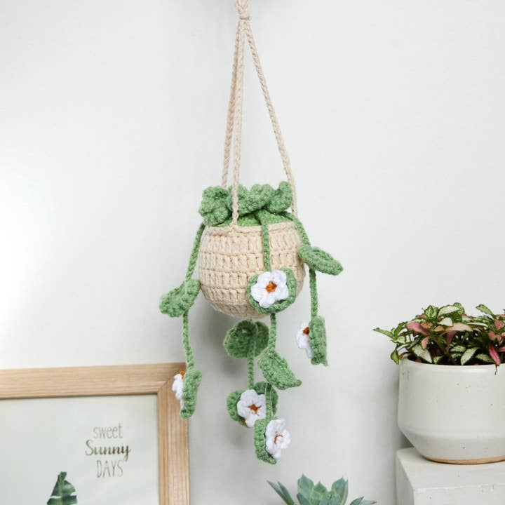 Miroir de voiture suspendu au crochet, motif marguerite, fleur de fleur, pour les amoureux des plantes pour la vente par Anh2 LTD