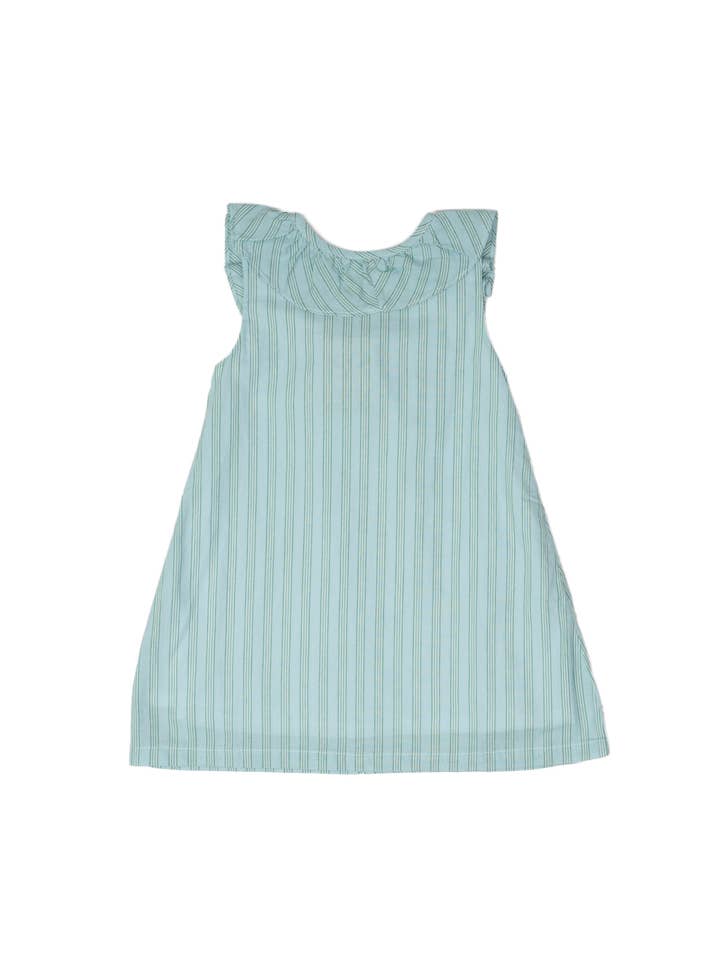 The Oaks Apparel Company - Wholesale Dress - Kids - Ally Kole Blue & Green Stripe Dress