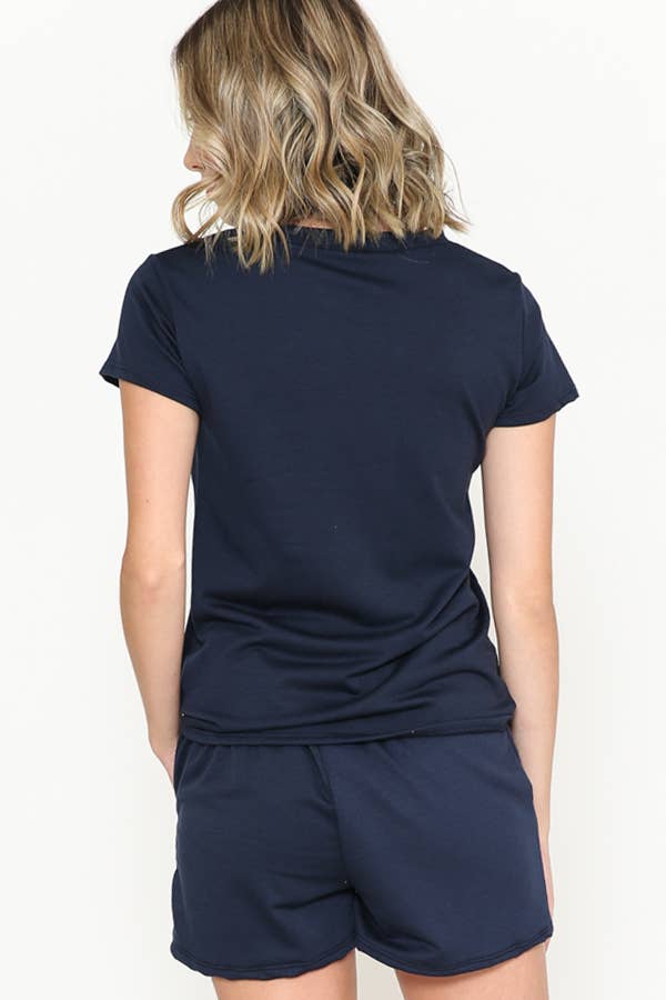 Burgundy Apparel - Wholesale Lounge Set - Women's - SHORT SLEEVE AND SHORTS SET14