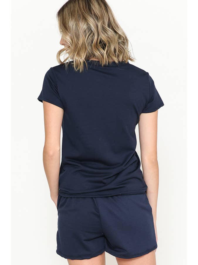 Burgundy Apparel - Wholesale Lounge Set - Women's - SHORT SLEEVE AND SHORTS SET14