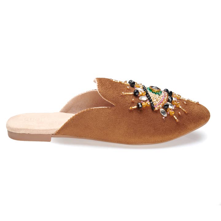 Fuchsia - Wholesale Mules - Women's - Pointed Toe Artisanal Good Eye Gold Women's Mule Embroidery5