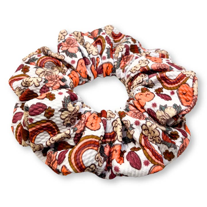 Chouchou Arc-en-ciel Floral d'Été pour la vente par Enchanted Scrunch