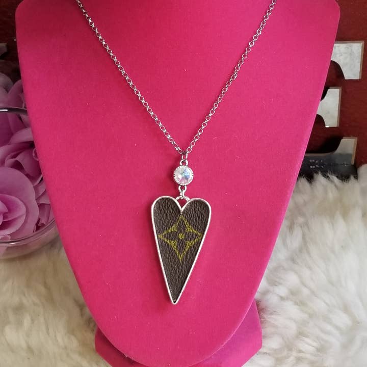 Upcycled LV cute heart simple Necklace for wholesale by Upcycled Always & Forever accessories