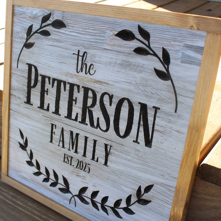 Rustic Brook Farm - Wholesale Sign - Personalized Carved Family Name Wooden Sign5