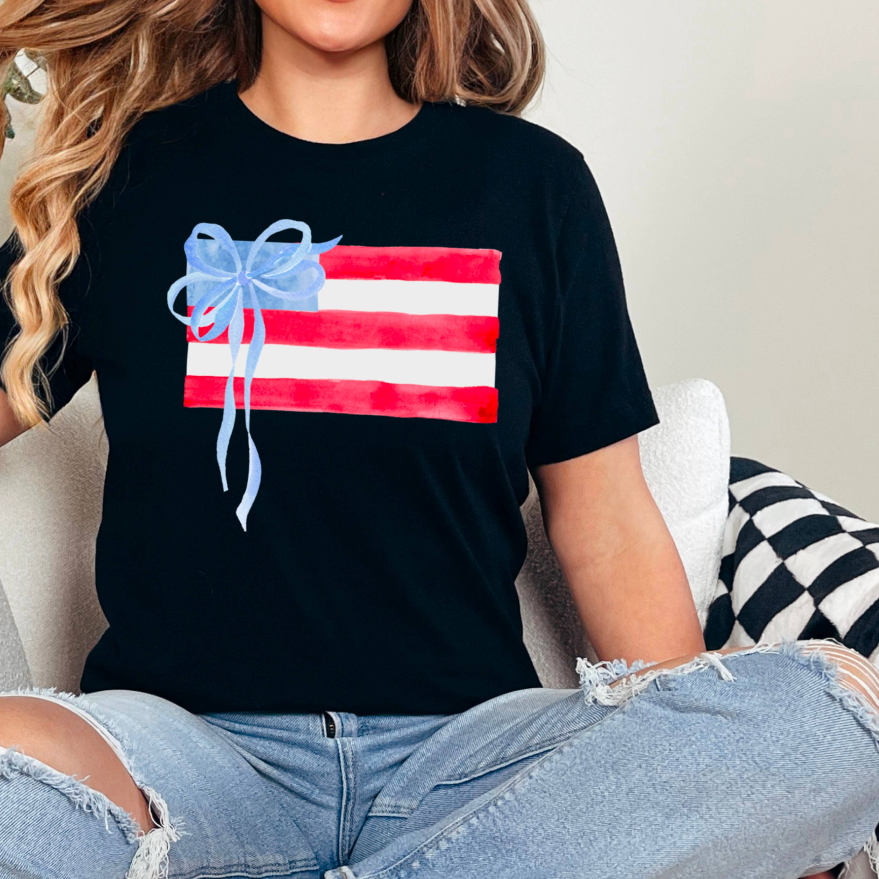 Shoppe SHC – wholesale T-shirt (graphic) – women's – Coquette American Flag | July 4th Graphic Tee | Gildan19