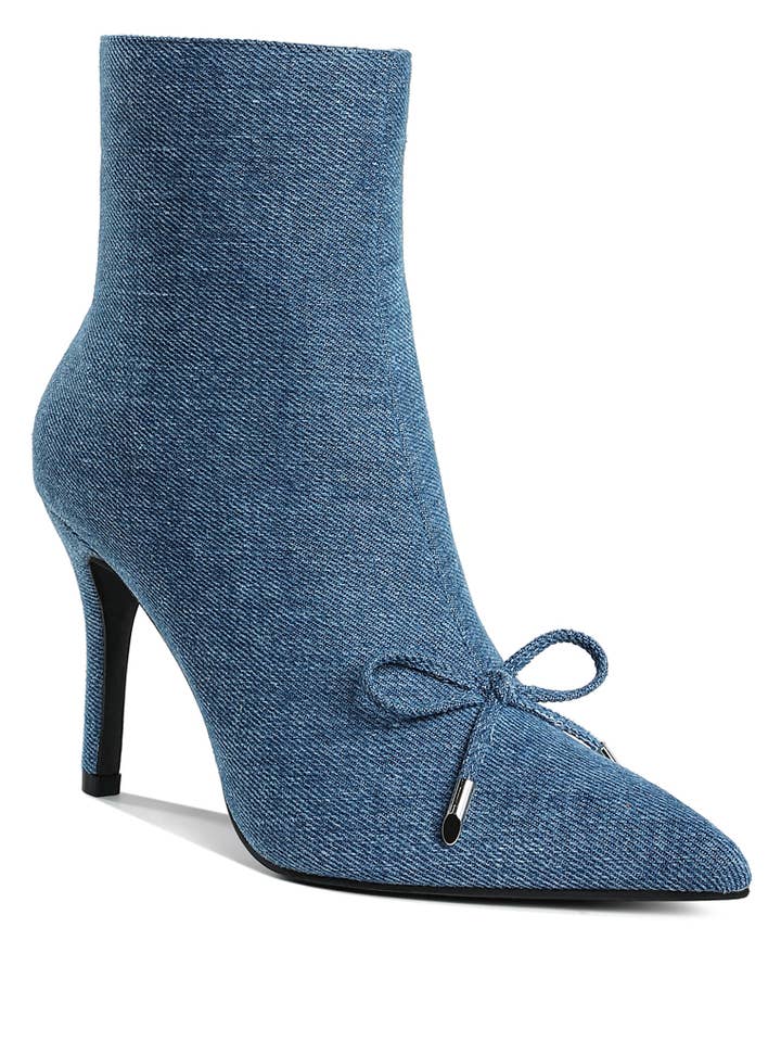 Milda Denim Stiletto Boots for wholesale by Rag Company