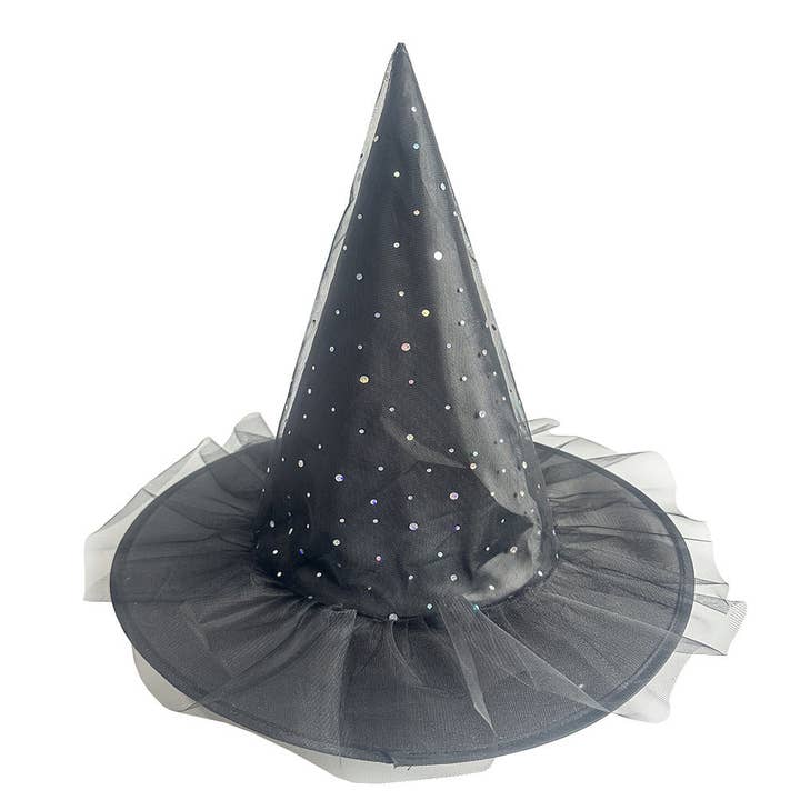 Little Trendy - Wholesale Party Hat/Crown - Halloween Glitter Mesh Witch Hat Party dress hat15
