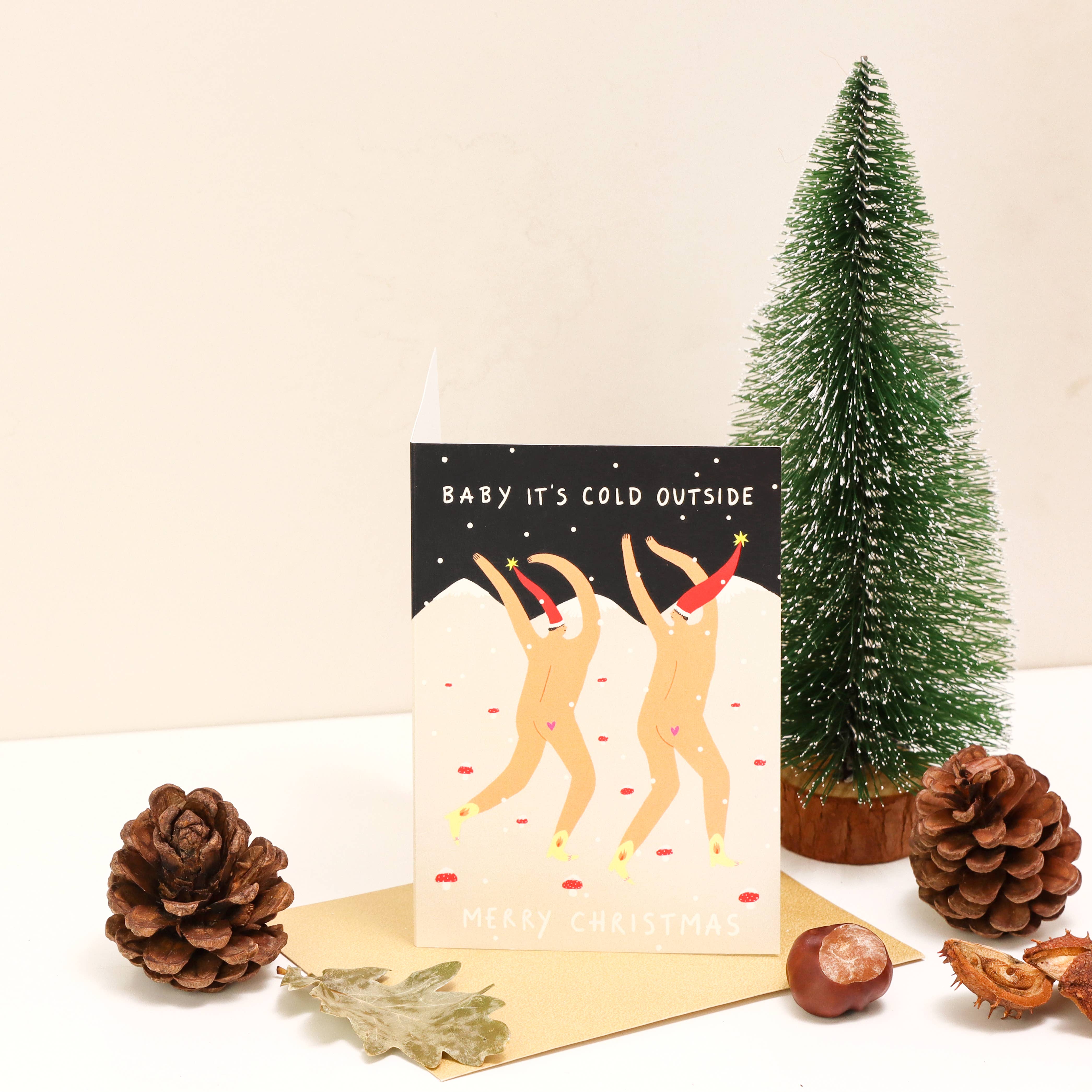 Little Black Cat Illustrated Goods - Wholesale Christmas Card - Baby It's Cold Outside Christmas Card | Cheeky Card | Funny3