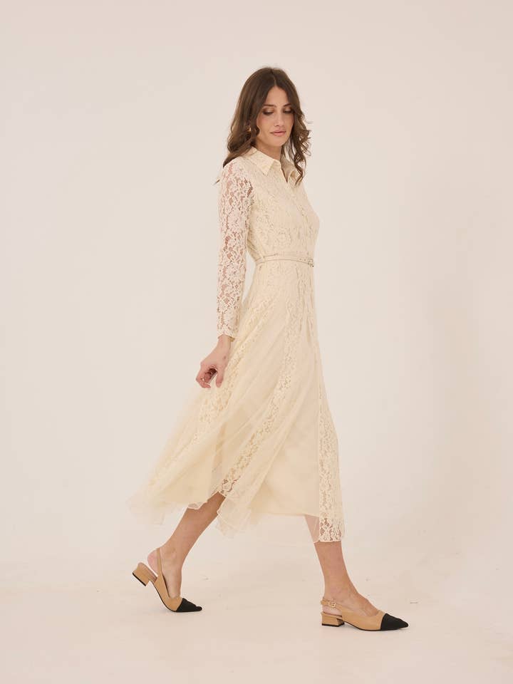 Mellemlang blondekjole - 2659 for engroshandel hos Frime