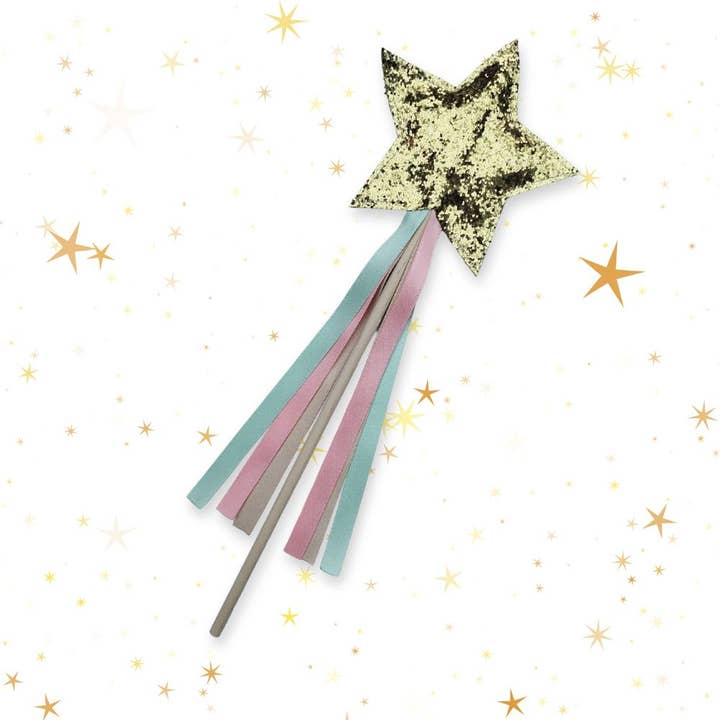Gold Glitter Magic Wand - Kids Dress Up Accessory for wholesale by A is for Alice Costumes