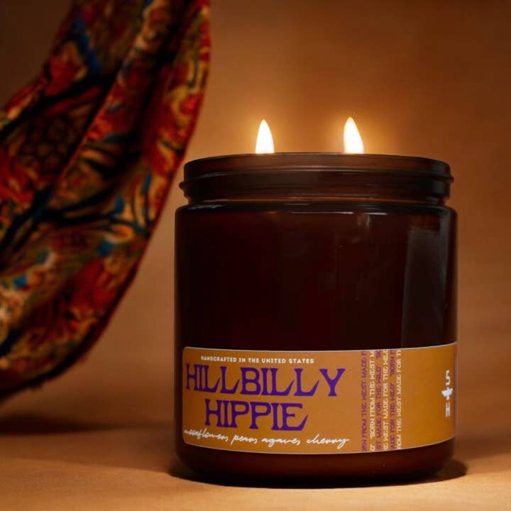 HILLBILLY HIPPIE - Bougie à la fleur de cerisier et à l'agave pour la vente par Seventh House Candle