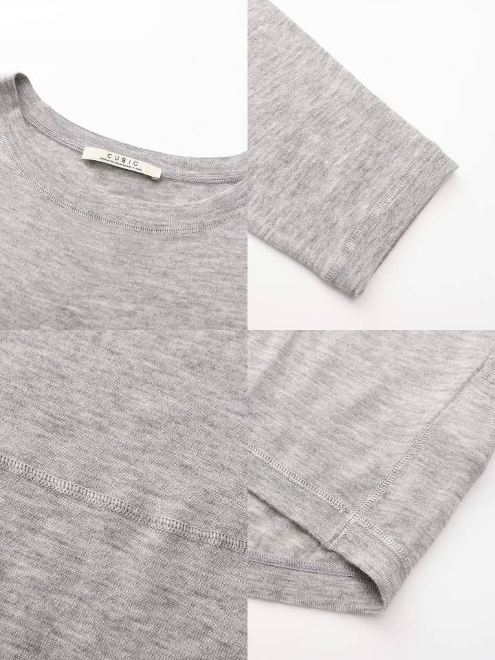 CUBIC - Wholesale Knit Top - Women's - Crew Neck Long Sleeve Top with Wool Blend4