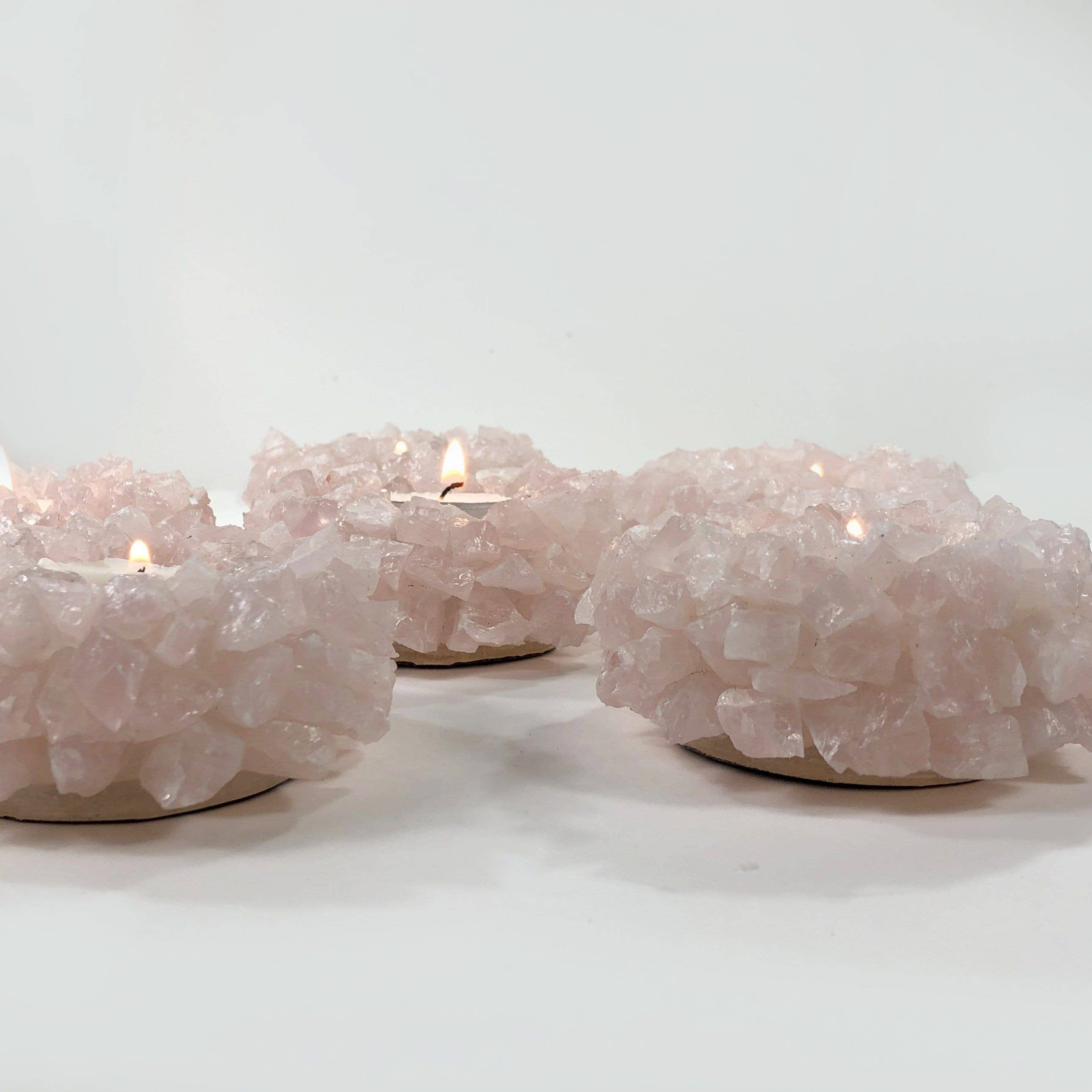 Rock Paradise - Wholesale Spiritual Stone/Crystal - Rose Quartz Candle Holder (HW4-03-RQ)4