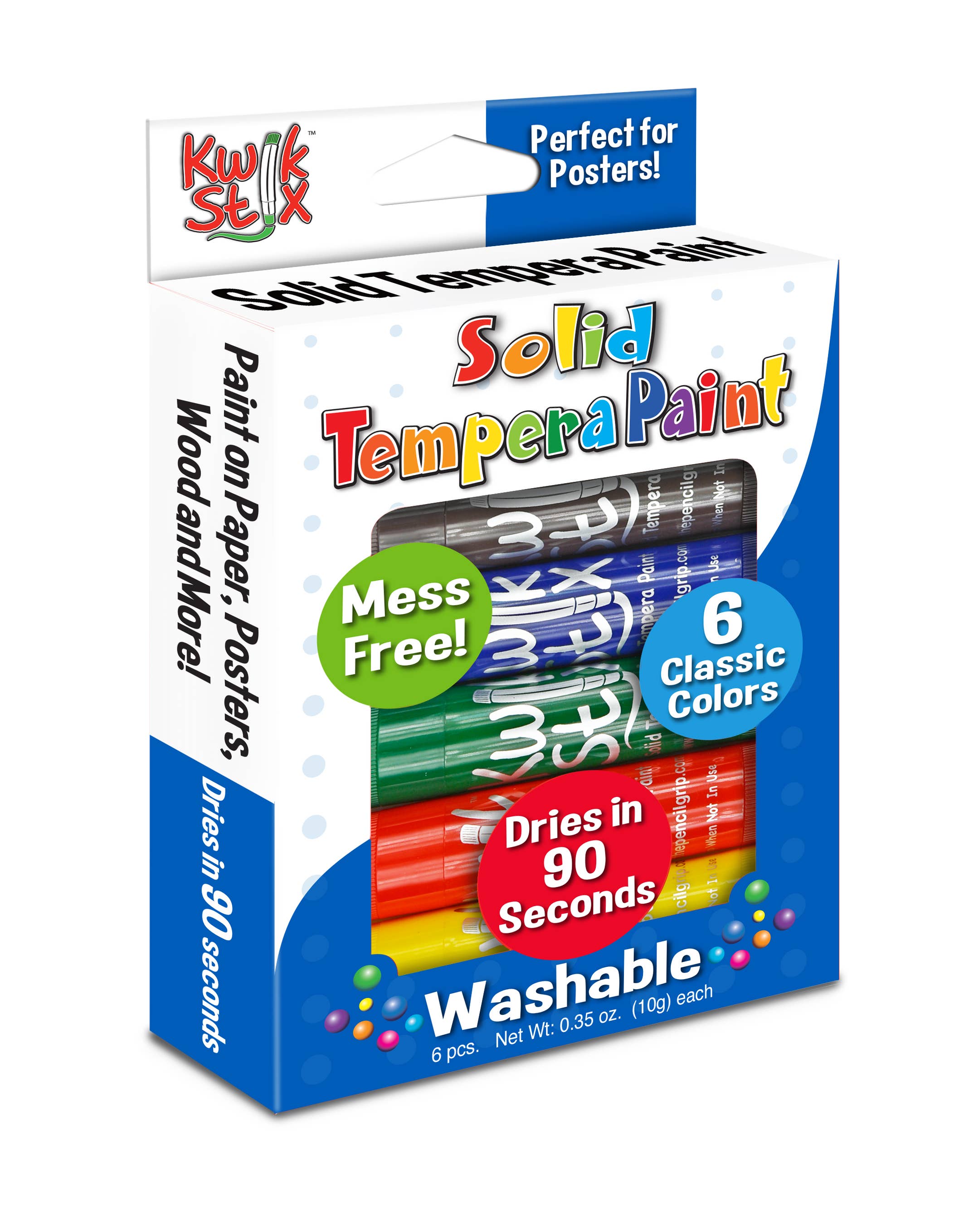 TPG Creations / The Pencil Grip – wholesale Paint set – KwikStix Tempera Paint - 6 Classic Colors TPG-6016