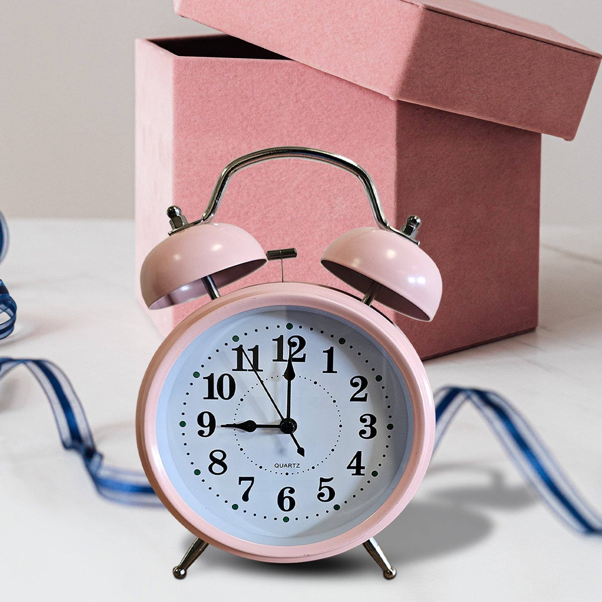 Ledsone – wholesale Alarm clock – Round Shape Retro Twin bell Loud Bedside Alarm clock~522110