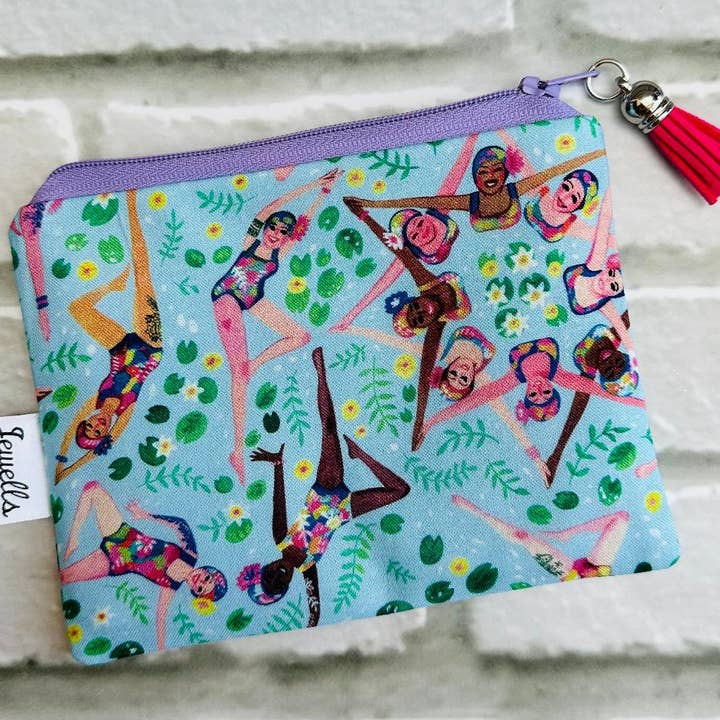 Jewells - Wholesale Coin Purse - Women's - Synchronised Swimmer fabric coin purse pouch 2 sizes