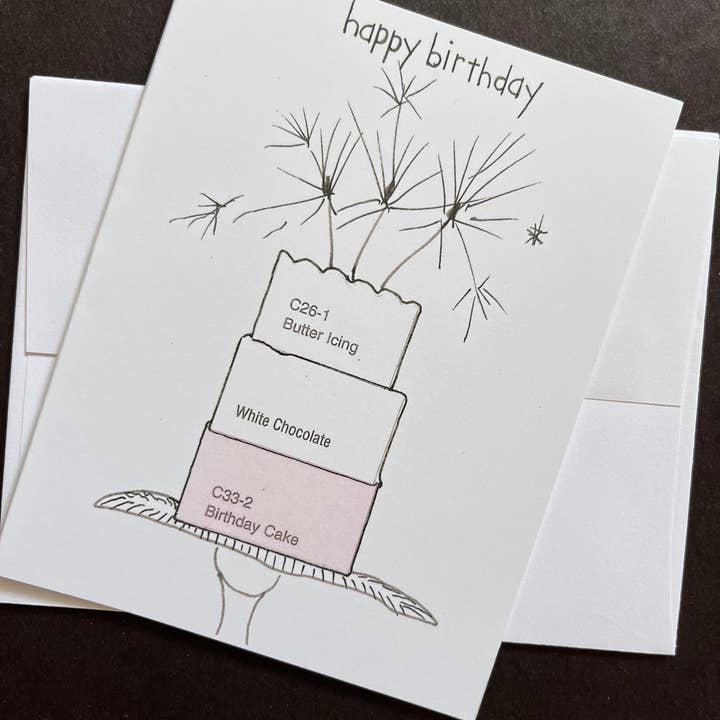 Paint Chip Happy Birthday Note Card for wholesale by ZouZou's Basement
