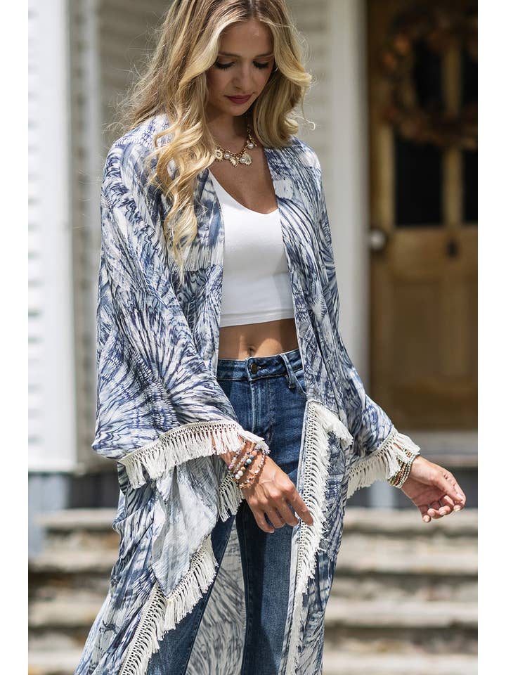 Indigo Hand Kimono for wholesale on Faire3