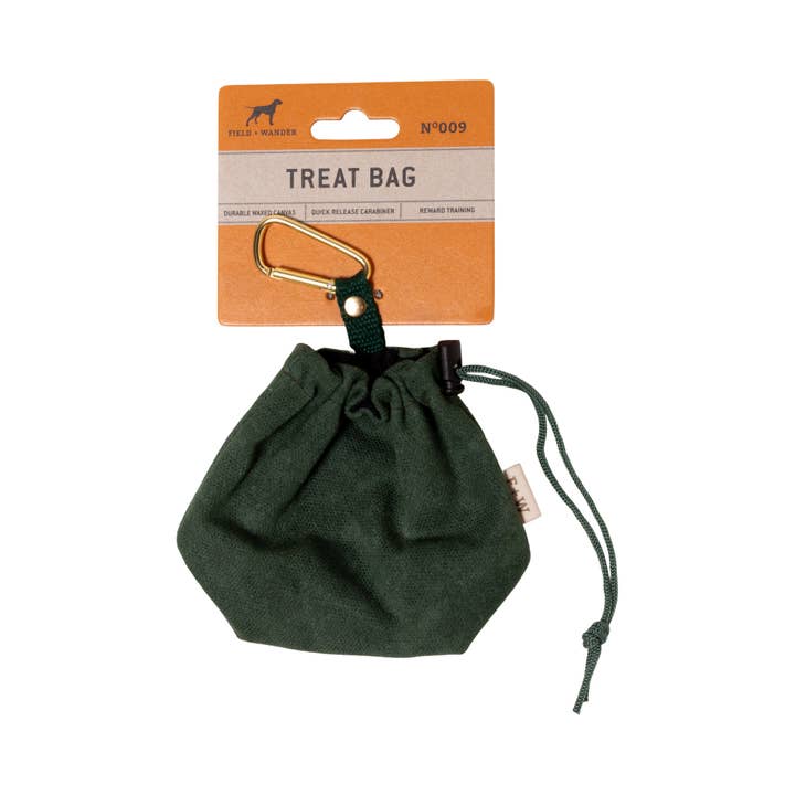 Gentlemen's Hardware - Wholesale Pet Treat Bag - Dog - Green Waxed Canvas Quick-Release Dog Treat Bag