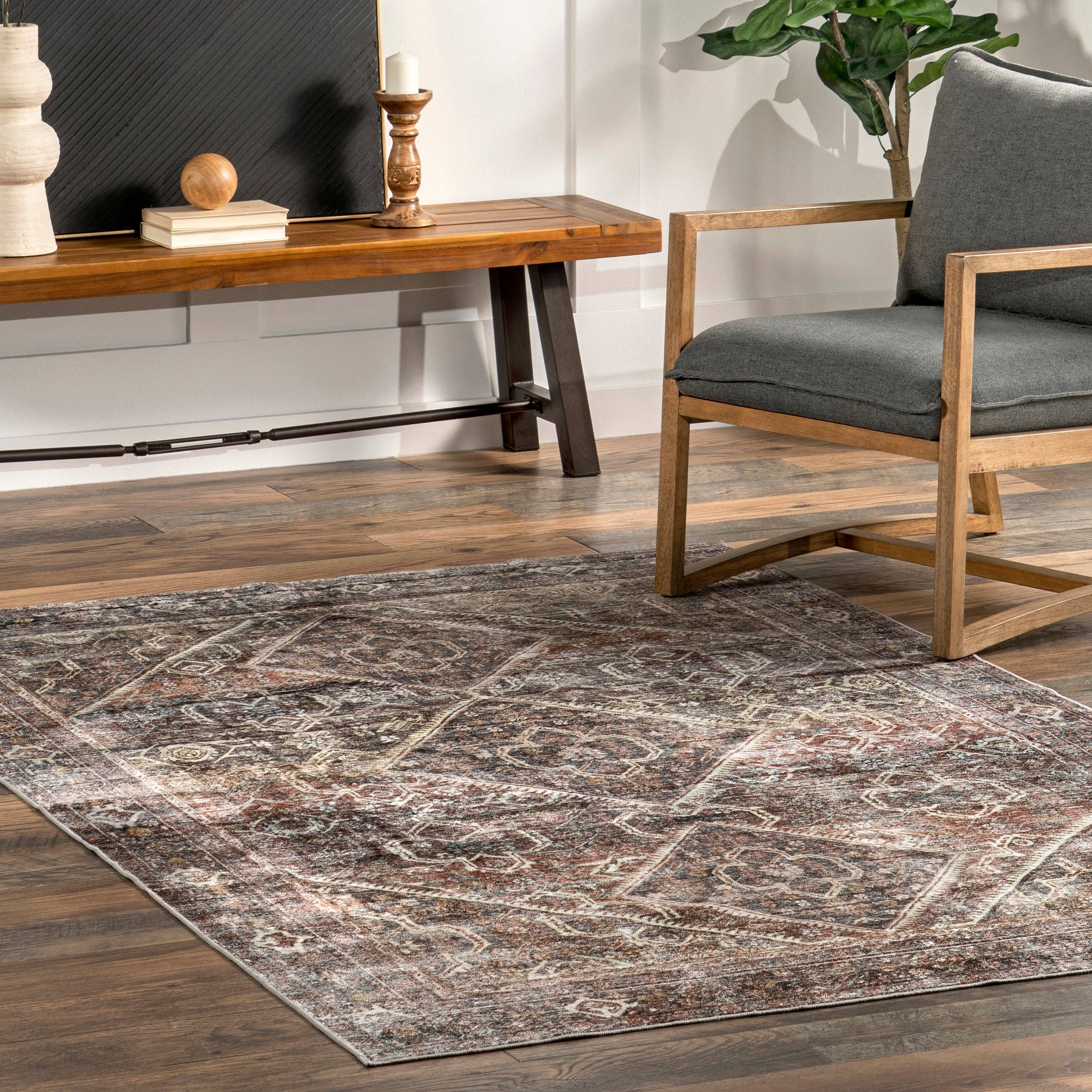 Multicolor Zofia Vintage Persian Machine Washable Area Rug for wholesale on Faire7