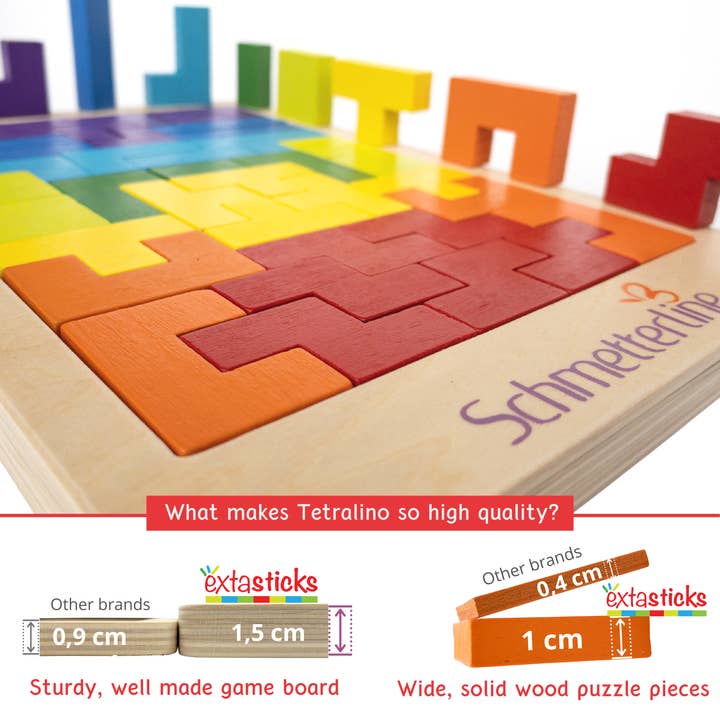 EXTASTICKS – wholesale Pussel - Barn – Trä Tetris pussel, Montessori Brain Teaser Toy, STEM spel