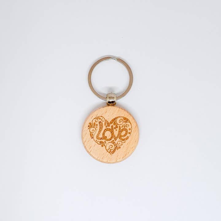 RADULY - Wholesale Keychain - Unisex - Rotating Display Keychain Beechwood VE728