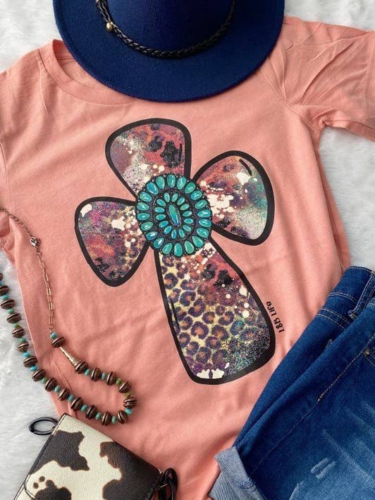 BC Turquoise Bubble Cross, Religion, Rust, Resin for wholesale by L&B Life