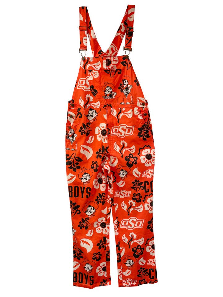 Wes and Willy - Wholesale Overalls - Unisex - Oklahoma State Cowboys Men's Floral Overalls
