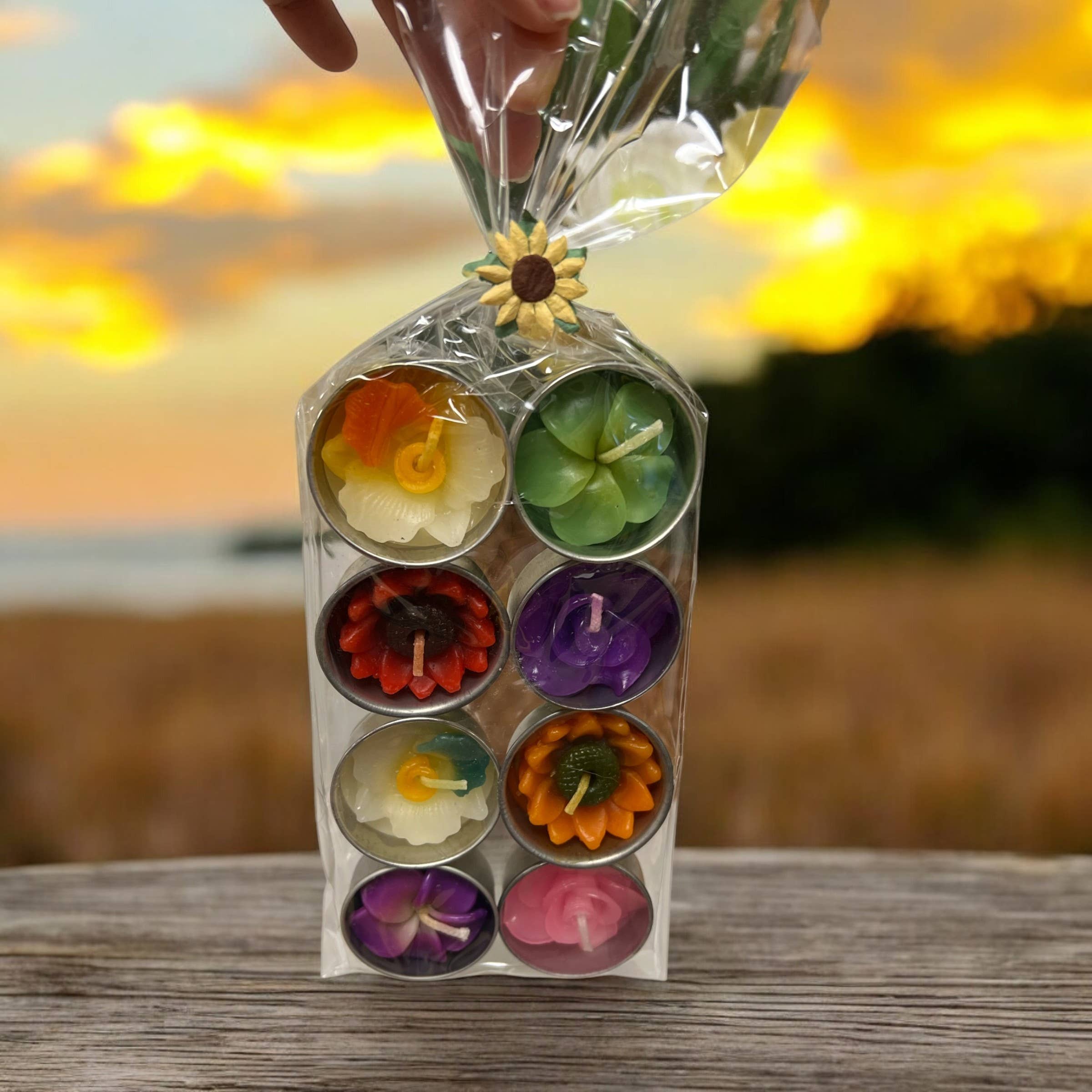 Handicraft Heaven - Wholesale Tea Light Candles - Flower-Shaped Tea Light Set: Vibrant Handmade Festive Candle3