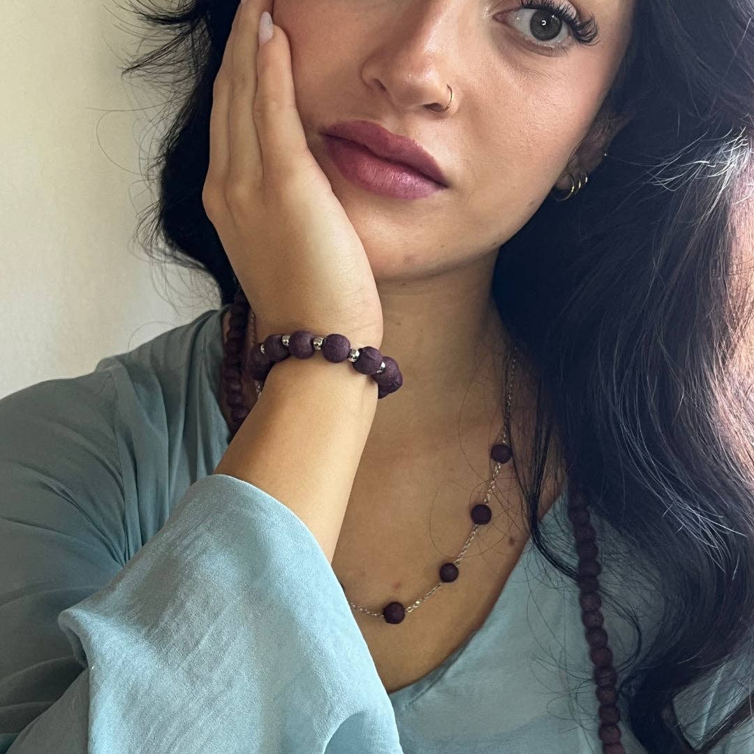 Humble Hilo - Vendita all'ingrosso Bracciale con perline - Bracciale Humble Hilo Sari Jewelry, con Perline di Tessuto e Perline Metalliche28