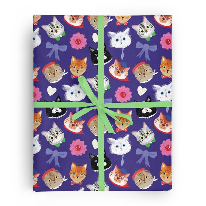 Carolyn Suzuki - Wholesale Wrapping Paper Roll - CAT FANCY - Rolled Gift Wrap