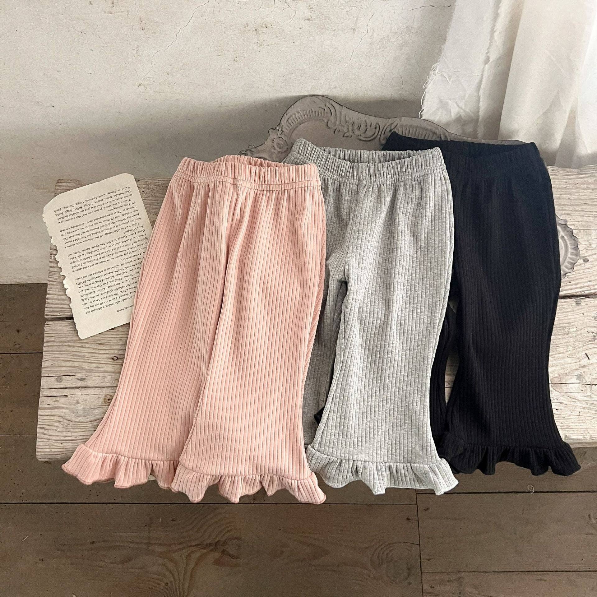 MyKids-USA® - Wholesale Pants - Baby - Baby Solid Color Elastic Cotton Comfy Flared Pants9