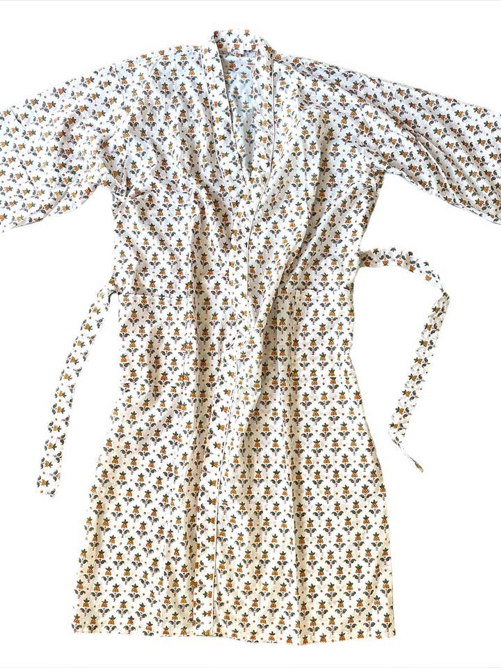 Chic Och Bohemian Blockprint Mjuk Och Lätt Bomull Kimono för wholesale av impressions du sud