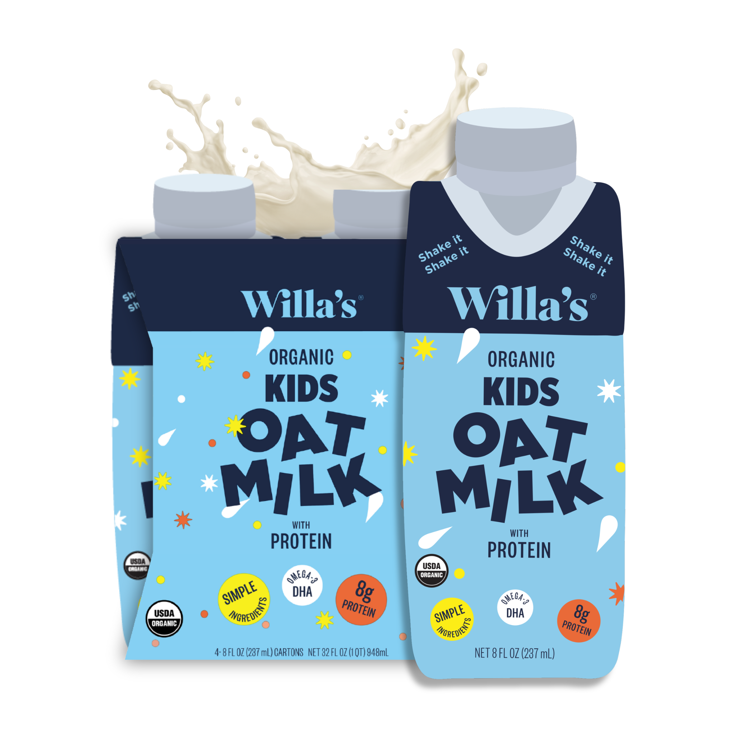 Willa's Organic Oat Milk - Wholesale Non-Dairy Milk - Willa's Organic Kids Mini Oat Milk with Protein & Calcium1