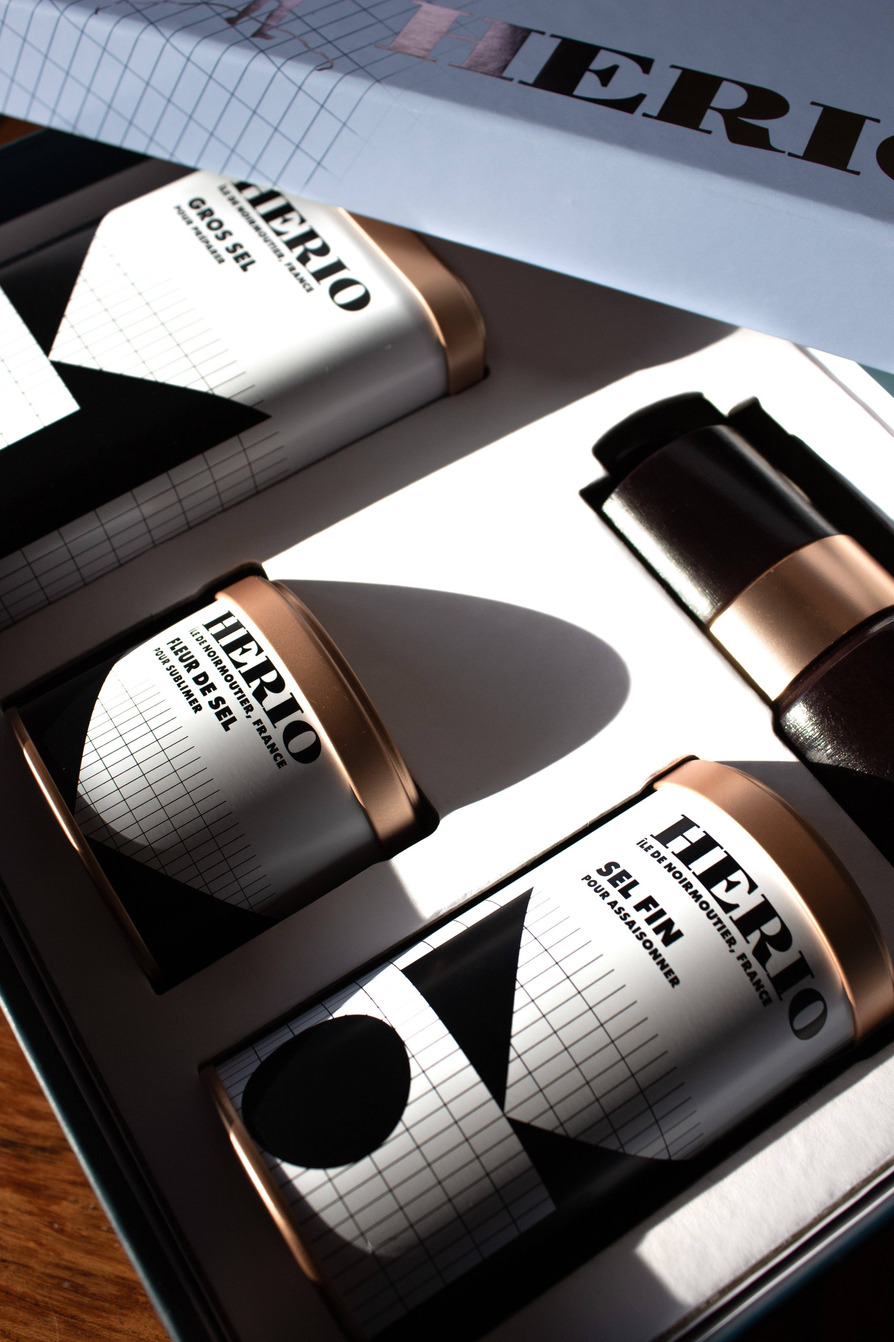 HERIO - Wholesale Gift Box - PRESTIGE GIFT BOX: THE 3 SALTS AND THE GRINDER2