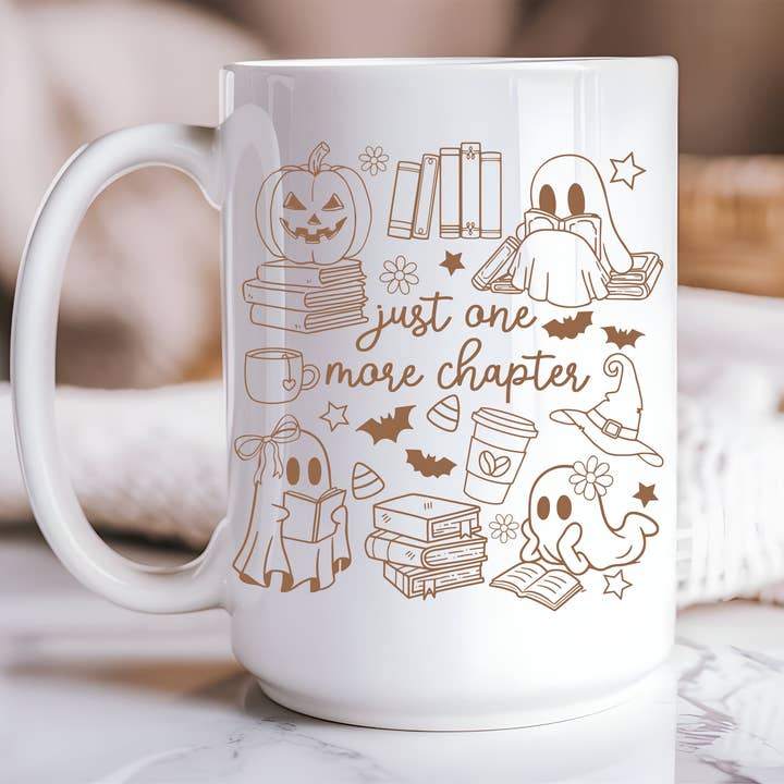 Just one more chapter | 15oz Ceramic Coffee Mug for wholesale by Oakbury Designs