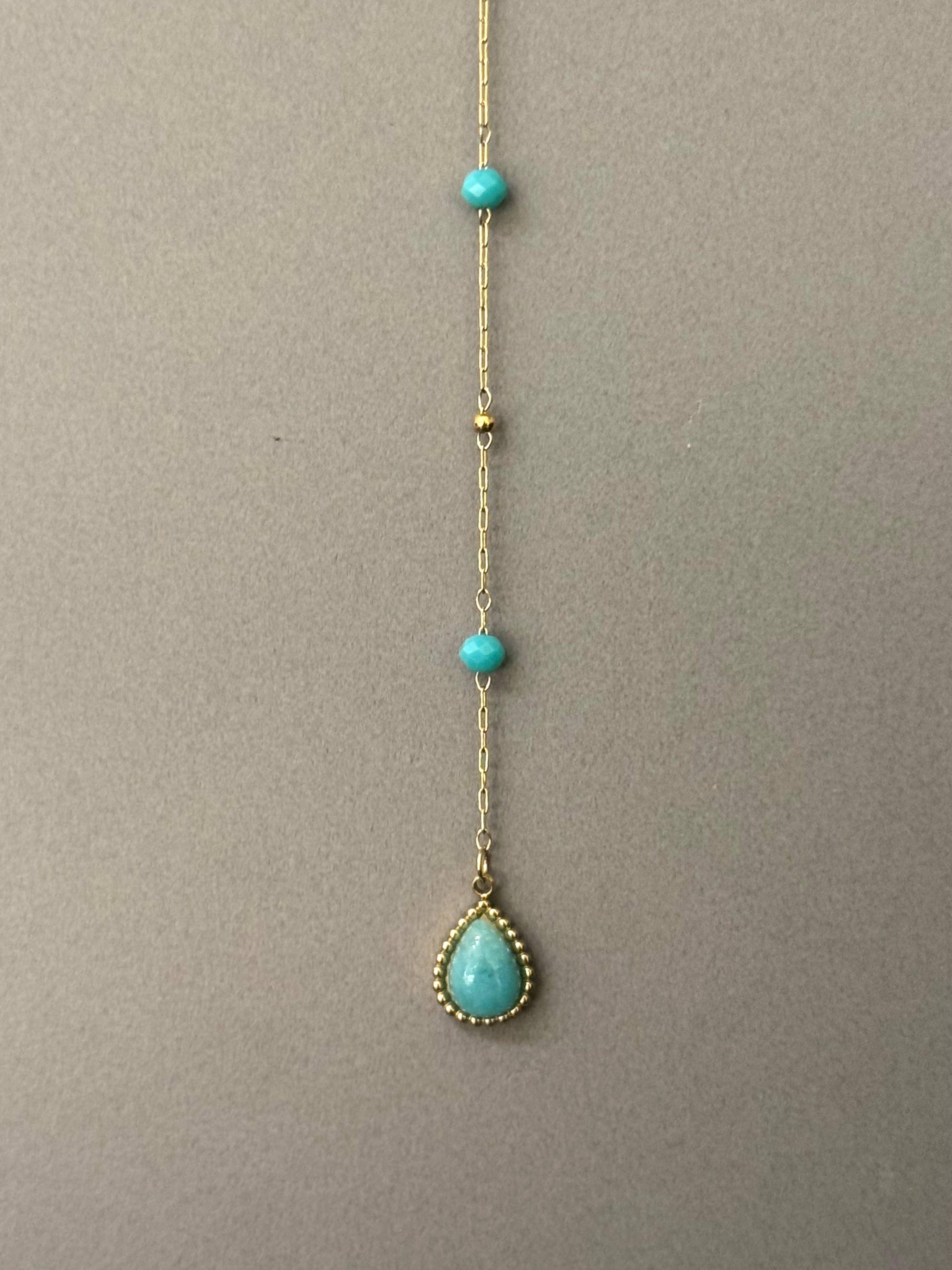 Cassette Barcelona - Wholesale Y-Neck/Lariat Necklace - Calmera Fineline Necklace w Mineral Stones1