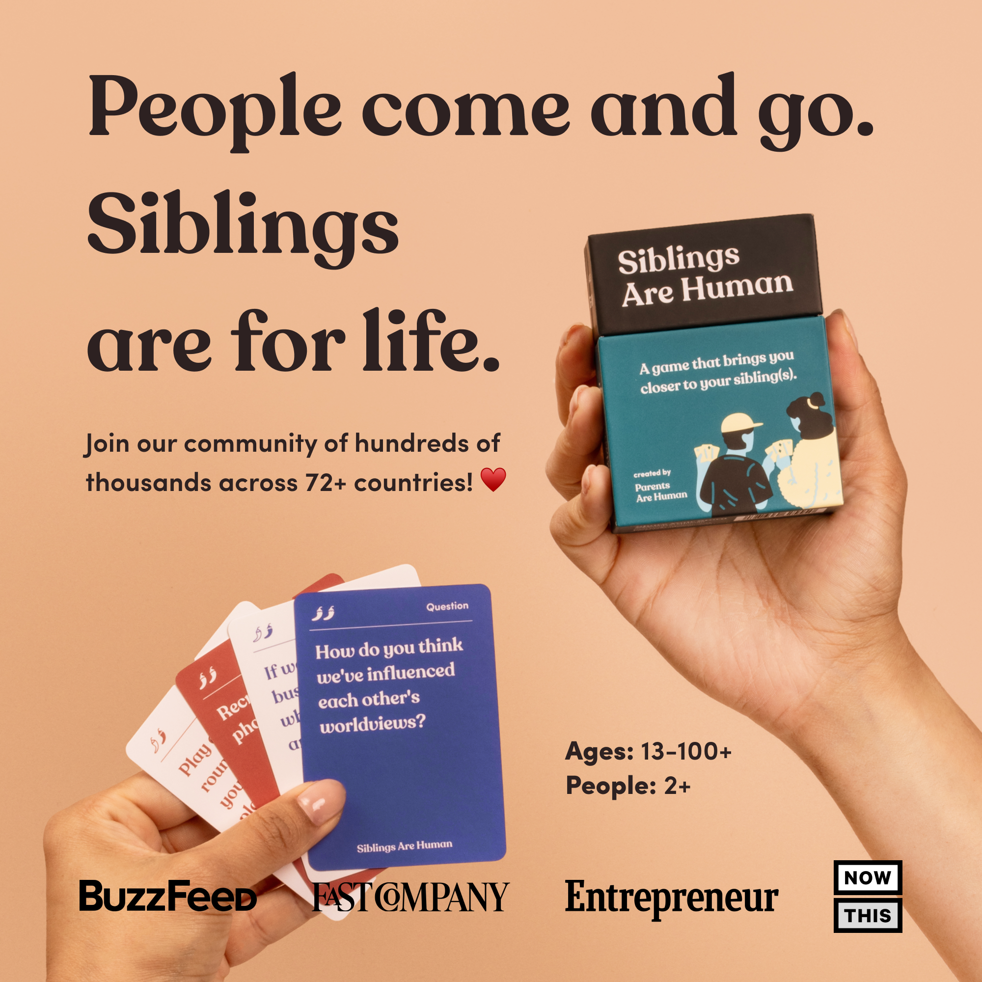 Parents Are Human | Card Games for Family, Love, & Healing - Wholesale Card Game - Siblings Are Human1