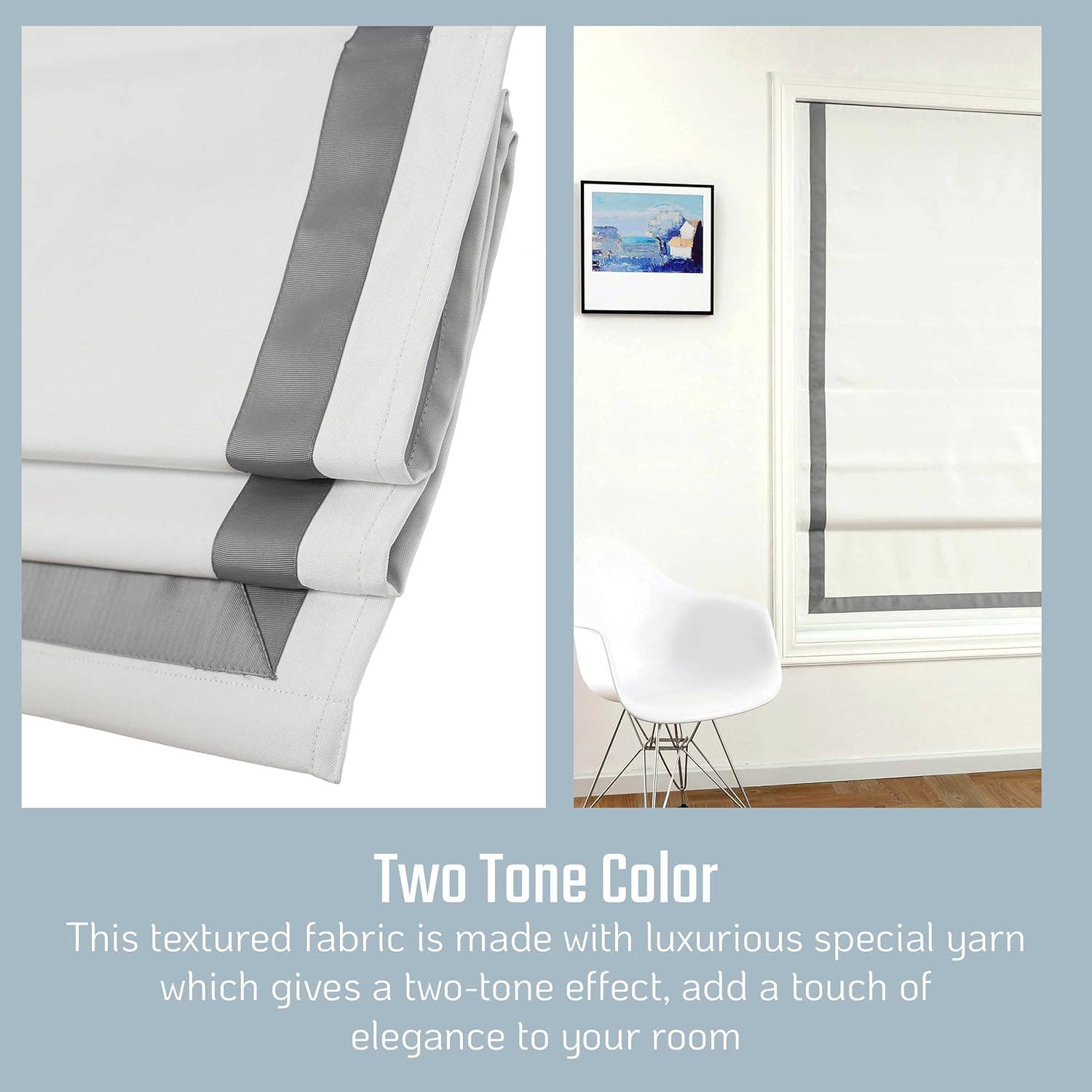 Shadisfy - Wholesale Blinds - Greenwich Roman Shade with Ribbon Border1